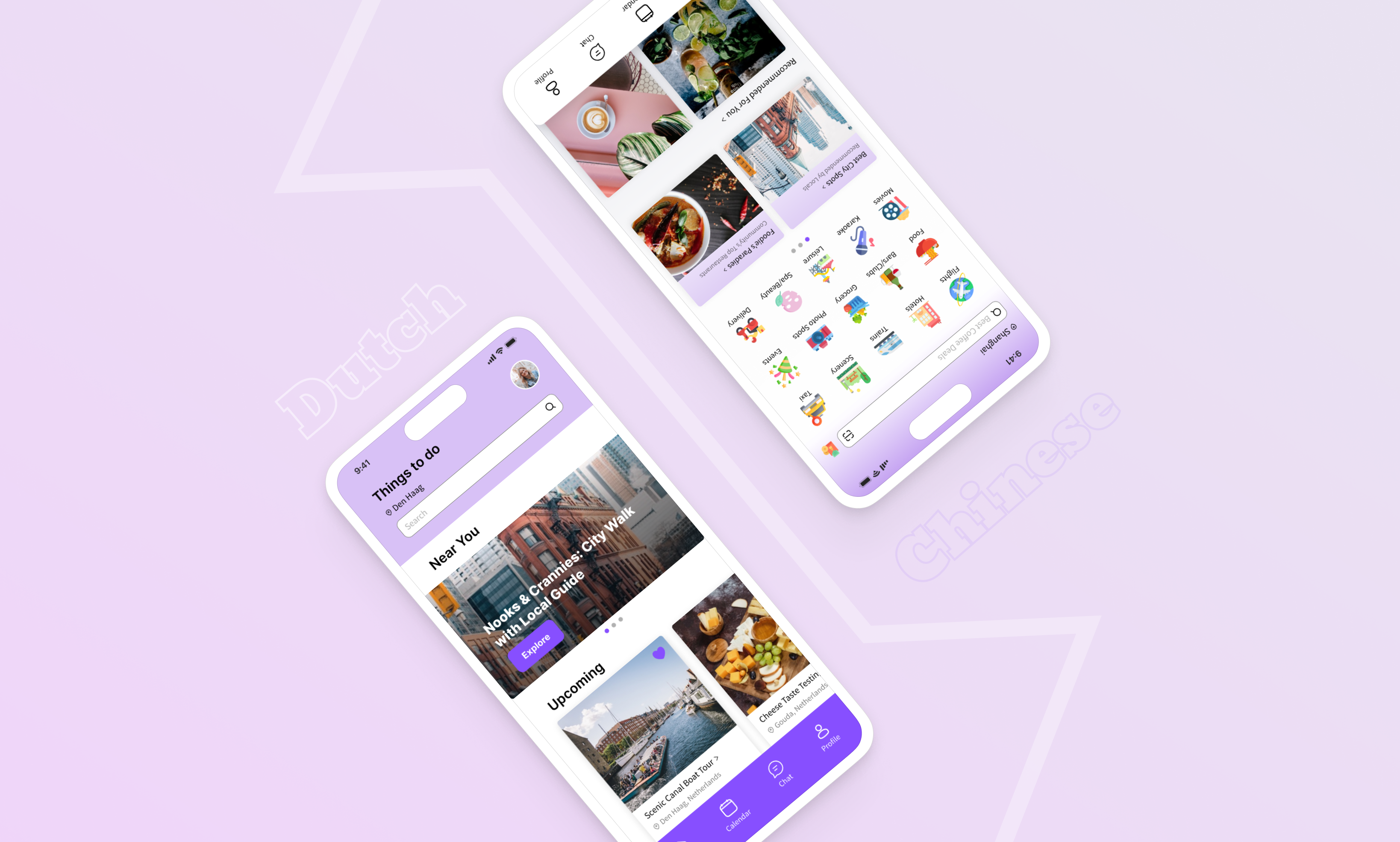 Master Thesis project mockup showing cultural UX research app screens